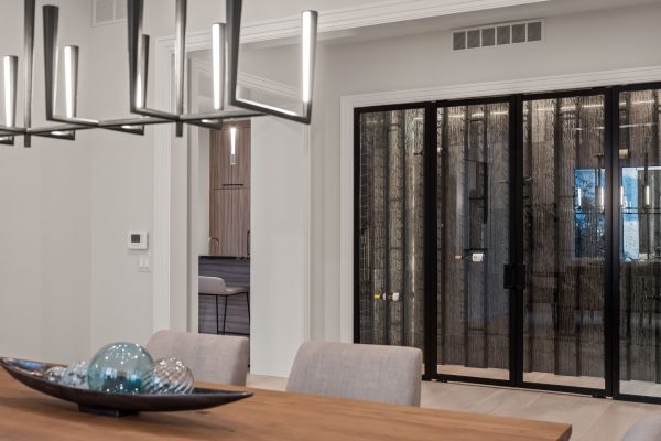 a room with a large window