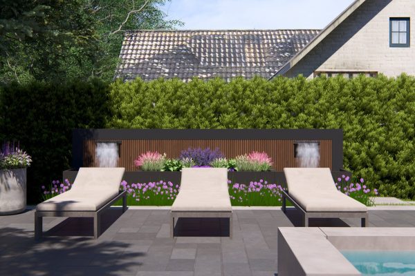 a bench in a garden