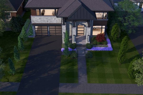 a house with trees in the background